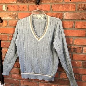 Christian Dior Monsieur Vintage early 80s Silk V Neck Cable Knit Sweater Preppy